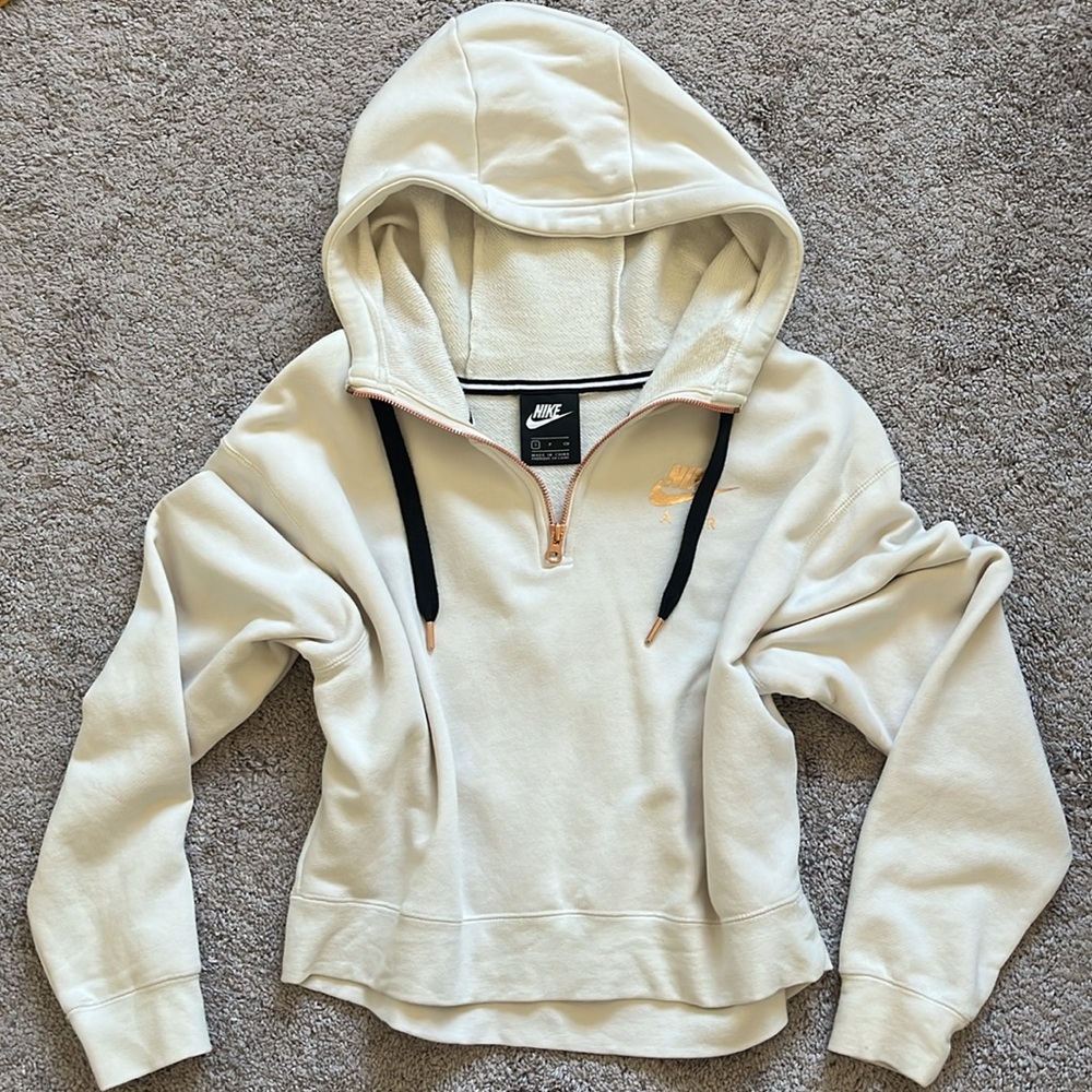 Nike Cream Hoodie with Rose Gold Logo
